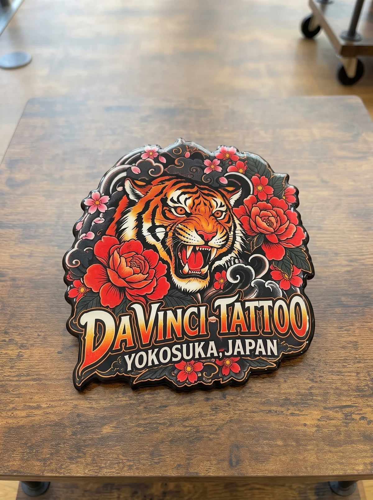 Da Vinci SAMPLE PRINT Ref Magnet Yokosuka Japan Tiger, cherry blossoms, peonie