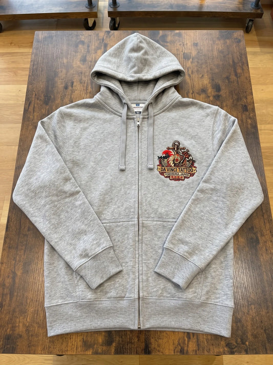 Da Vinci SAMPLE PRINT Grey Hoodie Yokosuka Japan US Base
