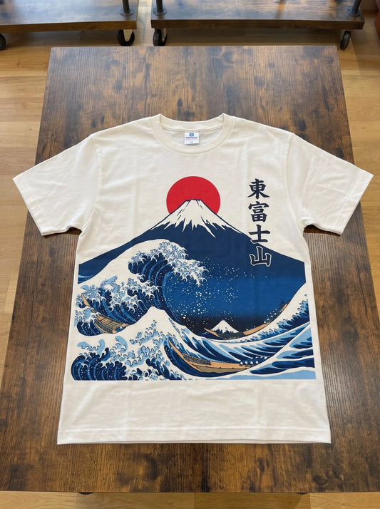 Da Vinci SAMPLE PRINT Shirt White Gotemba Mt Fuji Japan Waves Kanji Character