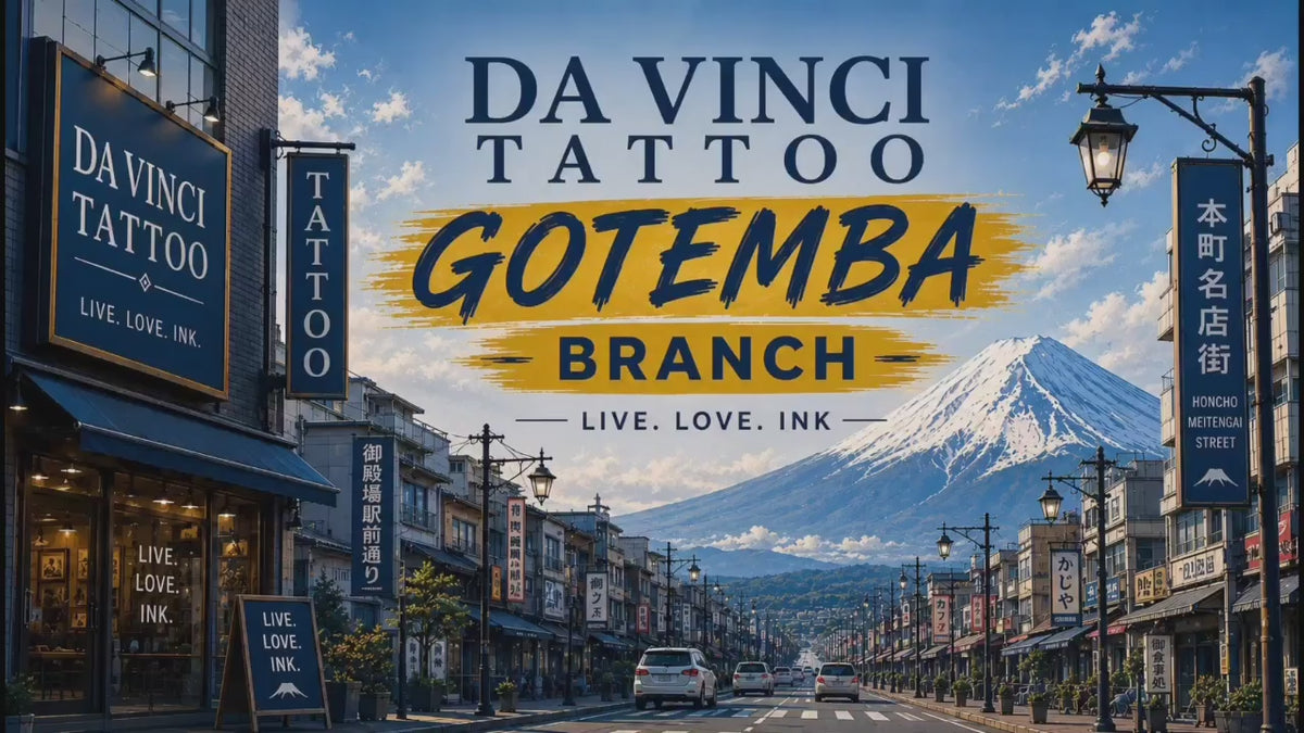 Load video: New Da Vinci Tattoo branch opening soon in Gotemba, Shizuoka, Japan, close to Mount Fuji views and popular Gotemba shopping outlets.